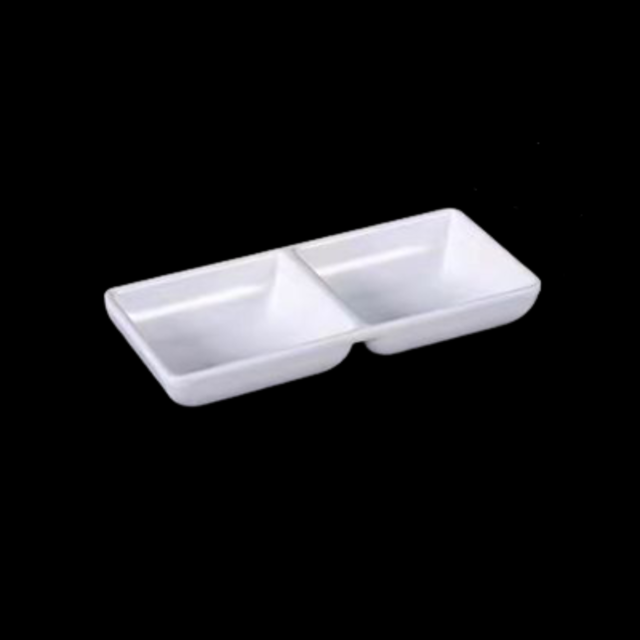 Melamine Divided Sauce Dish 147 x 70 x 23mm - double