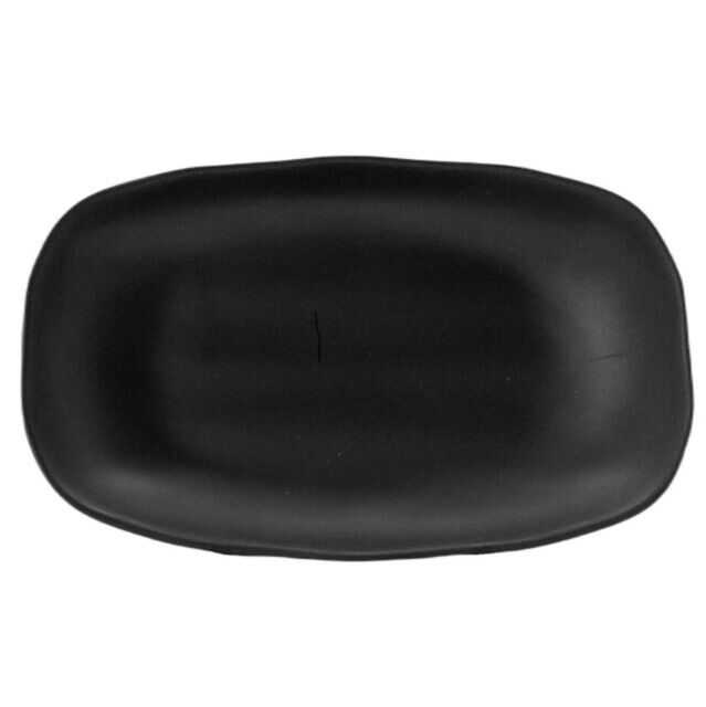 JAB Matte Black Organic Rectangle Melamine Plate 25x15cm