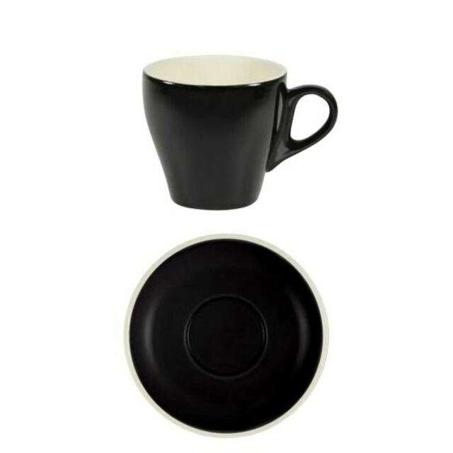 BREW Long Black Tulip Cup and Saucer Set 220ml
