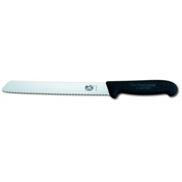  Victorinox Bread Knife -21cm Wavy Blade, Black Handle
