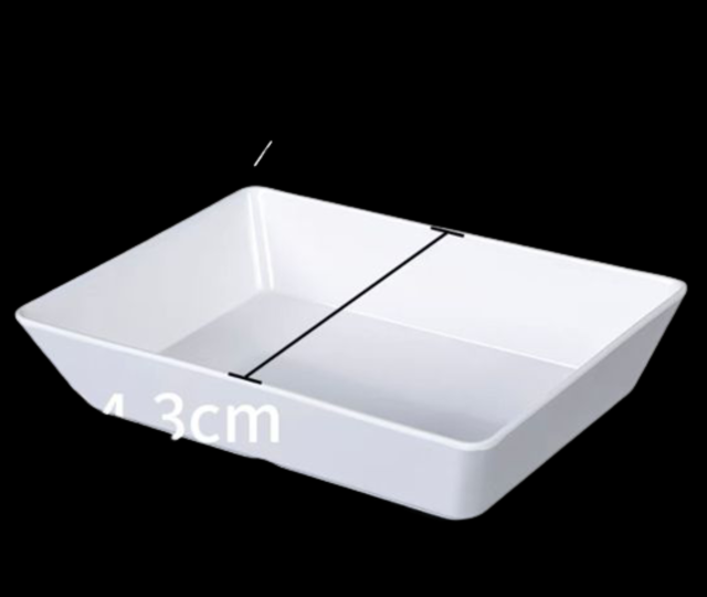 Melamine Rectangular Deep Dish 348 x 243 x 70mm - white