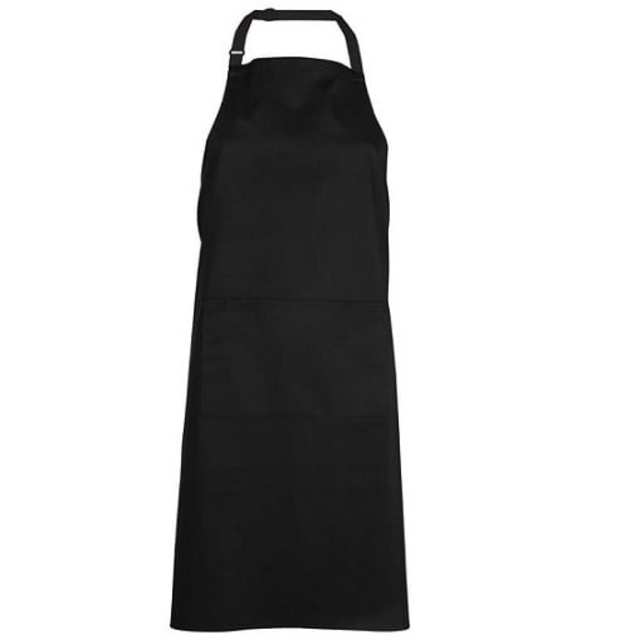 Bib Apron with Pocket - Black