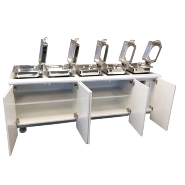 Guzzini Mobile Island Buffet with Induction Warmers Custom Food