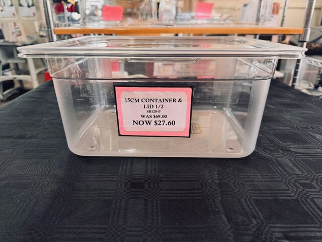 15 CM Clear 1/2 G/N Container with Lid