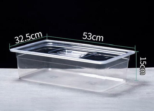Plastic gastronorms 1/1 with lid 15cm deep