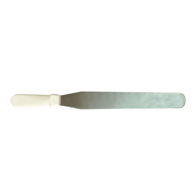 Plain Spatula White Plastic Handle 30cm
